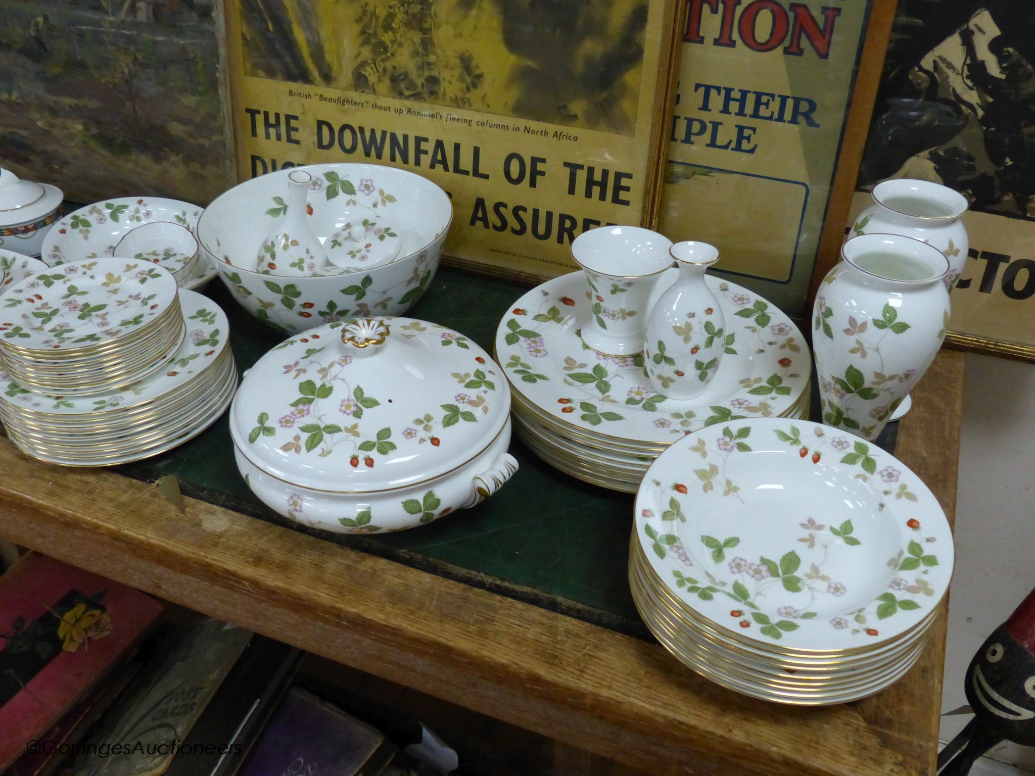 A Wedgwood wild strawberry tea and dinner service